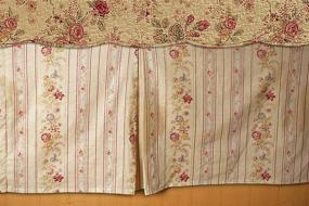 img 4 attached to 🌹 Queen Size Ecru Greenland Home Antique Rose Bed Skirt - Enhance your bedroom decor with this exquisite bed skirt!
