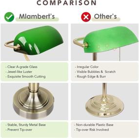 img 1 attached to 💼 Vintage Green Glass Banker’s Lamp with 2 Fast USB Charging Ports: 3 Way Dimmable, Touch Control Table Lamp for Workplaces, Library, Bedroom