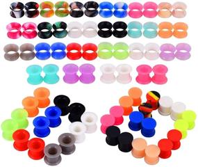 img 3 attached to 👂 Longbeauty Colorful Soft Silicone Ear Gauges Set - 36Pcs/76Pcs Flexible Ear Skin Tunnels Earlets Plugs, Stretcher Expander Kit for Piercing Jewelry 2g-3/4
