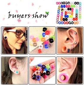 img 2 attached to 👂 Longbeauty Colorful Soft Silicone Ear Gauges Set - 36Pcs/76Pcs Flexible Ear Skin Tunnels Earlets Plugs, Stretcher Expander Kit for Piercing Jewelry 2g-3/4