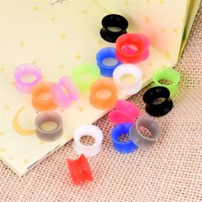 img 1 attached to 👂 Longbeauty Colorful Soft Silicone Ear Gauges Set - 36Pcs/76Pcs Flexible Ear Skin Tunnels Earlets Plugs, Stretcher Expander Kit for Piercing Jewelry 2g-3/4