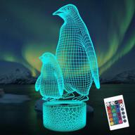 🐧 lampeez penguin 3d night light for kids: remote control, 16 colors, dimmable & flashing modes - perfect bedroom decor & gifts for boys and girls логотип