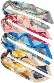 img 4 attached to Silk Feeling Large Head Scarves Women's Accessories in Scarves & Wraps
