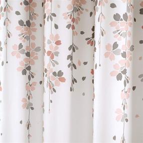 img 2 attached to Lush Decor, Blush and Gray Weeping Flower Shower Curtain - Fabric Floral Vine Print Design, 72 inches