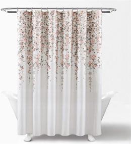 img 3 attached to Lush Decor, Blush and Gray Weeping Flower Shower Curtain - Fabric Floral Vine Print Design, 72 inches