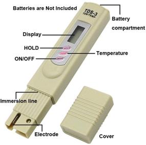 img 2 attached to 🌊 Portable Digital TDS Meter Water Tester - Measuring Range 0-9999ppm for Drinking Water, Pools, Aquariums, Hydroponics (Grey)