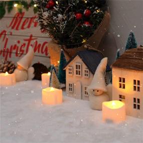 img 2 attached to Homemory Remote Control Tea Lights Flickering - Bright Warm Light LED Candles with Remote | Pack of 12 for Home Decor and Seasonal Celebration - Long Lasting Battery Operated, White Base