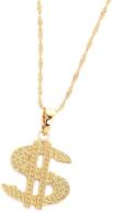 💵 united states dollar money sign pendant necklace - 18k gold plated logo