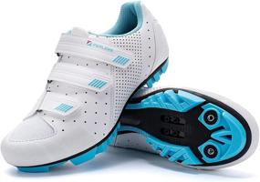 img 4 attached to 🚴 FENLERN Women's White Mountain Bike Cycling Shoes - Breathable MTB Riding Shoes Compatible with Universal 2-Bolt Pedals for Indoor and Outdoor Cycling