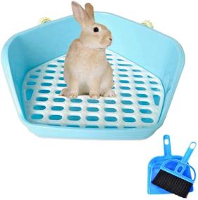 img 4 attached to 🐇 Convenient and Hygienic: kathson Rabbit Litter Box Pet Toilet Cage Box with Bonus Cleaner Set - Ideal for Bunny, Chinchilla, Guinea Pig, Ferret and More!