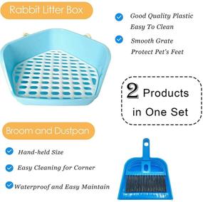 img 3 attached to 🐇 Convenient and Hygienic: kathson Rabbit Litter Box Pet Toilet Cage Box with Bonus Cleaner Set - Ideal for Bunny, Chinchilla, Guinea Pig, Ferret and More!
