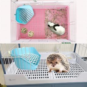 img 2 attached to 🐇 Convenient and Hygienic: kathson Rabbit Litter Box Pet Toilet Cage Box with Bonus Cleaner Set - Ideal for Bunny, Chinchilla, Guinea Pig, Ferret and More!