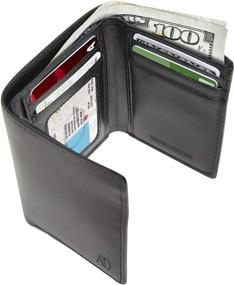 img 4 attached to Vegan Leather Trifold Wallets Men