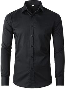 img 4 attached to 👔 Black Fitted Poplin 5618 Shirt by Beninos