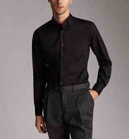 img 2 attached to 👔 Black Fitted Poplin 5618 Shirt by Beninos