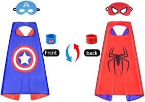 img 3 attached to 🎃 Reversible Halloween Costumes: Superhero Capes with Double-Sided Designs