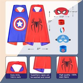 img 2 attached to 🎃 Reversible Halloween Costumes: Superhero Capes with Double-Sided Designs