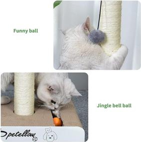 img 1 attached to 🐾 Premium Petellow 31'' Tall Cat Scratching Post with Hanging Ball - Ultimate Indoor Cat Scratcher Board - Stable and Durable Sisal Rope Design for Large Cats