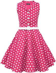 img 4 attached to 🦋 BlackButterfly Holly Vintage Polka Girls Dresses: Retro Fashion for Girls