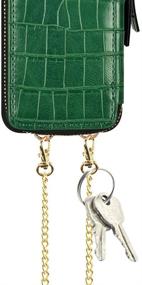 img 1 attached to 🐊 ZVE iPhone XR Wallet Case with Credit Card Holder Slot - Green Crocodile Grain Leather Crossbody Case Cover for Apple iPhone XR, 6.1 inch