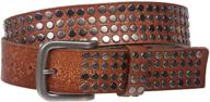 🕰️ timeless elegance: exquisite antique silver studded distressed leather men's accessories for belts logo