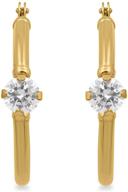 jewelili 10k yellow gold 4mm cz hoop earrings logo