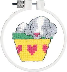 img 2 attached to 🐶 Janlynn Kid Sleeping Puppy Cross Stitch Kit - Adorable 3" Stamped Design!