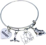 infinity collection hockey bracelet, hockey jewelry- hockey bangle bracelet for female hockey players logo