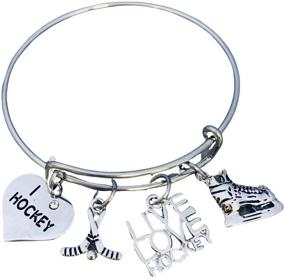 img 4 attached to Infinity Collection Hockey Bracelet, Hockey Jewelry- Hockey Bangle Bracelet for Female Hockey Players