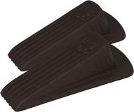 🚪 master manufacturing 2-pack heavy duty rubber wedge big foot door stops - brown, usa-made, securely holds heavy doors (pack of 2) (00971) логотип