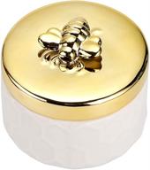 🐝 hipiwe ceramics jewelry box with golden bee lid: stylish & functional trinket organizer for home decor & gifts логотип