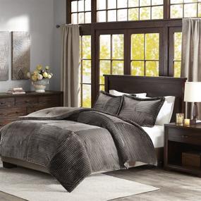 img 2 attached to 🛏️ Madison Park Parker Corduroy Ultra Soft Luxury Comforter Set - Full/Queen, Grey