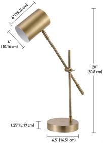 img 1 attached to 💡 Globe Electric Pratt 20-inch Desk Lamp, Matte Brass Finish, Height Adjustable, Balanced Arm, In-Line Rocker Switch for On/Off