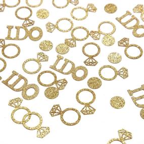 img 4 attached to 💍 Golden Wedding Table Confetti – Sparkling Diamond Ring Paper Confetti for Engagement, I Do Party Scatter, Bachelorette, and Bridal Shower Decorations