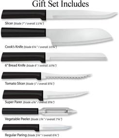 img 3 attached to 🔪 Набор кухонных ножей Rada Cutlery высокого качества: 7 предметов, стартовый подарочный набор, ножи с нержавеющей стальной лезвием, производство США, 11 3/8 дюймов, черная рукоятка.