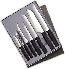 img 4 attached to 🔪 Набор кухонных ножей Rada Cutlery высокого качества: 7 предметов, стартовый подарочный набор, ножи с нержавеющей стальной лезвием, производство США, 11 3/8 дюймов, черная рукоятка.