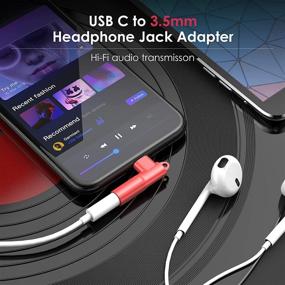 img 3 attached to 🎧 USB C to 3.5mm Audio Adapter: Compatible with Samsung Galaxy S21, S20, Note 20 & More (Red)