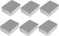 📦 juvale rectangular tin box with lid - 6-pack empty tin can storage container for treats, gifts, favors, crafts - silver, 4.9 x 3.7 x 1.6 inches логотип