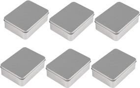 img 4 attached to 📦 Juvale Rectangular Tin Box with Lid - 6-Pack Empty Tin Can Storage Container for Treats, Gifts, Favors, Crafts - Silver, 4.9 x 3.7 x 1.6 Inches