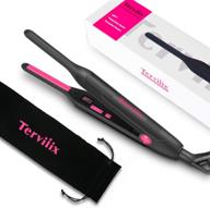 🔥 terviiix pencil flat iron: отличная маленькая утюжок для коротких волос, бороды и пикси-стрижки - керамический турмалиновый мини выпрямитель волос с регулируемой температурой и автоматическим выключением - двойное напряжение логотип