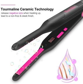 img 1 attached to 🔥 Terviiix Pencil Flat Iron: Отличная маленькая утюжок для коротких волос, бороды и пикси-стрижки - керамический турмалиновый мини выпрямитель волос с регулируемой температурой и автоматическим выключением - двойное напряжение