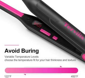 img 3 attached to 🔥 Terviiix Pencil Flat Iron: Отличная маленькая утюжок для коротких волос, бороды и пикси-стрижки - керамический турмалиновый мини выпрямитель волос с регулируемой температурой и автоматическим выключением - двойное напряжение