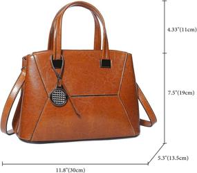 img 2 attached to Boeshiba Genuine Leather Handbags Shoulder Women's Handbags & Wallets