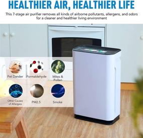 img 2 attached to 🌬️ CO-Z True HEPA Air Purifier: 860 sq ft Room Capacity, 6-in-1 Air Cleaner with Remote Control - Ideal Large Room Air Purifier for Smoke and Dust