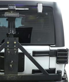 img 2 attached to 🚙 Улучшите и защитите задние фонари Jeep Wrangler JK: Защитные решетки для задних фонарей u-Box, черные с блеском, для задних фар - Пара