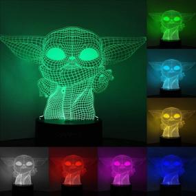 img 3 attached to 3D Illusion Star Wars Night Light for Kids - 3 Patterns, 🌟 16 Colors - Perfect Star Wars Toys & Gifts for Boys, Girls, and Fans!