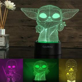 img 4 attached to 3D Illusion Star Wars Night Light for Kids - 3 Patterns, 🌟 16 Colors - Perfect Star Wars Toys & Gifts for Boys, Girls, and Fans!