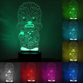 img 1 attached to 3D Illusion Star Wars Night Light for Kids - 3 Patterns, 🌟 16 Colors - Perfect Star Wars Toys & Gifts for Boys, Girls, and Fans!