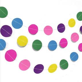 img 4 attached to 🌈 Vibrant Rainbow Paper Circle Dot Garland Party Decorations - Ideal for Weddings, Birthdays, Baby Showers, and Nursery Décor (Set of 2)