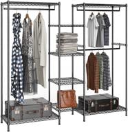 👕 lehom wire garment rack: heavy duty clothes rack with large storage capacity - freestanding metal clothing rack for closet wardrobe - 3 hanger rods, 4 large shelves, 3 small shelves (black) логотип